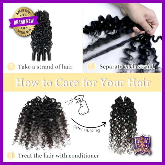 18 Inch Burmese Curly Human Hair Crochet Extensions Kit Pre-Separated